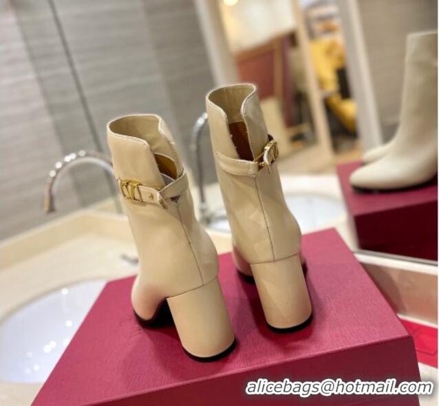 Best Product Valentino VLogo Signature Ankle Boots 7.5cm Beige 0109007