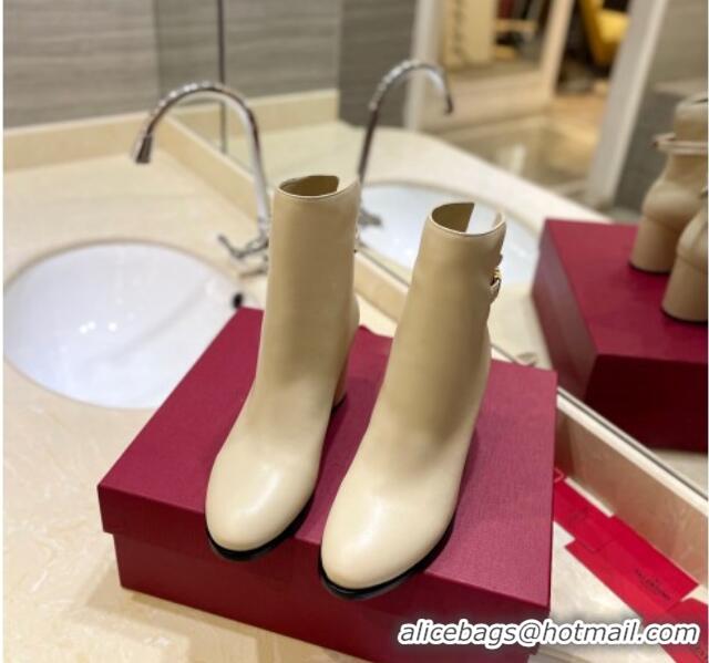 Best Product Valentino VLogo Signature Ankle Boots 7.5cm Beige 0109007