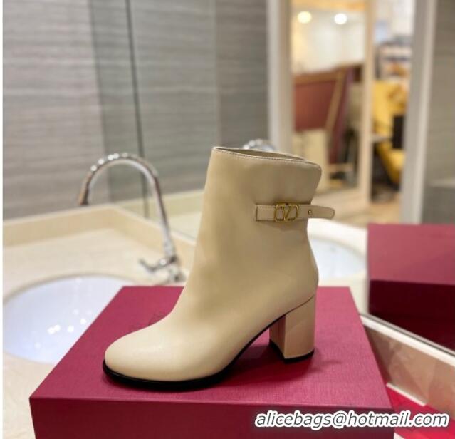 Best Product Valentino VLogo Signature Ankle Boots 7.5cm Beige 0109007