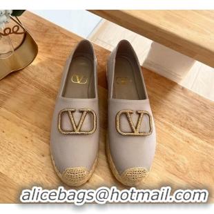 Super Quality Valentino VLogo Calfskin Espadrilles Powder 124135