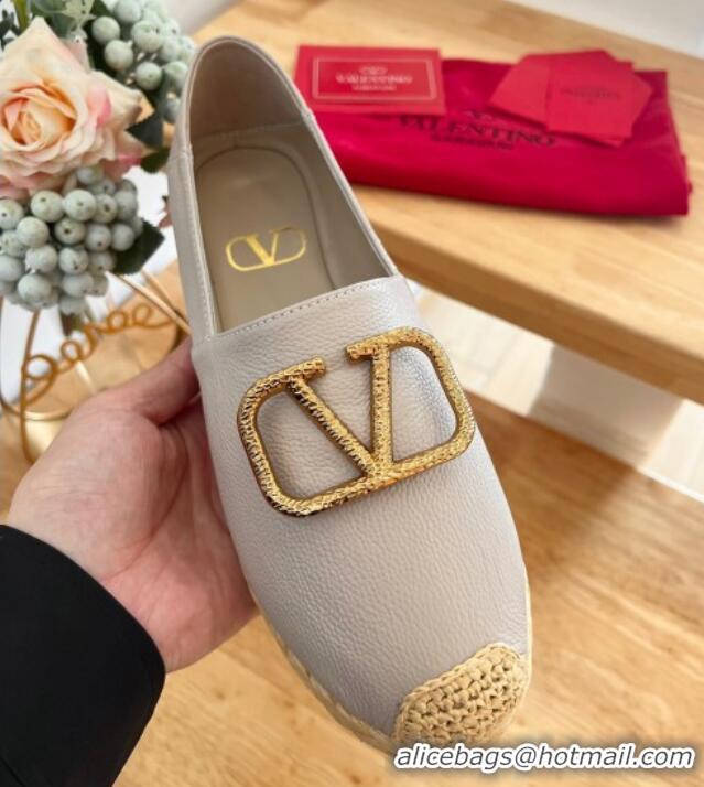 Super Quality Valentino VLogo Calfskin Espadrilles Powder 124135