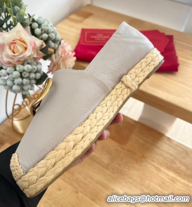 Super Quality Valentino VLogo Calfskin Espadrilles Powder 124135