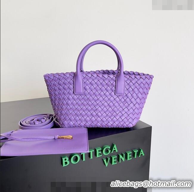 Best Price Bottega Veneta Mini Cabat Tote Bag in Intreccio Leather 709464 Dark Purple 2023