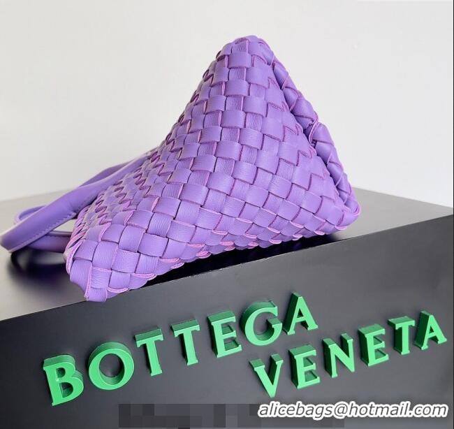 Best Price Bottega Veneta Mini Cabat Tote Bag in Intreccio Leather 709464 Dark Purple 2023