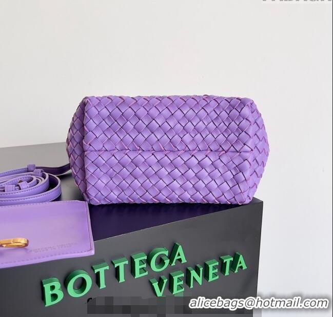 Best Price Bottega Veneta Mini Cabat Tote Bag in Intreccio Leather 709464 Dark Purple 2023