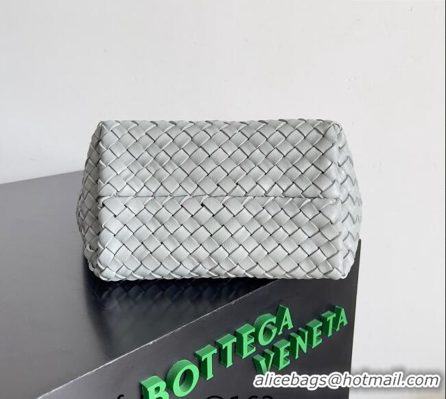 Buy Discount Bottega Veneta Mini Cabat Tote Bag in Intreccio Leather 709464 Light Grey 2023