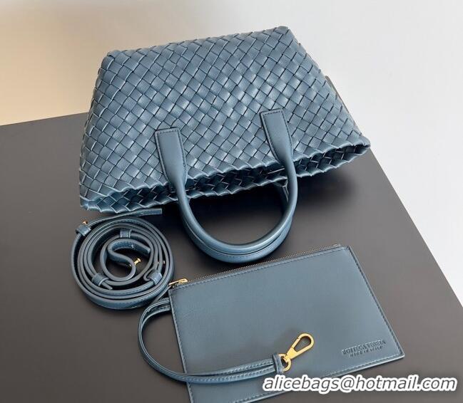 Grade Design Bottega Veneta Mini Cabat Tote Bag in Intreccio Leather 709464 Dark Blue 2023