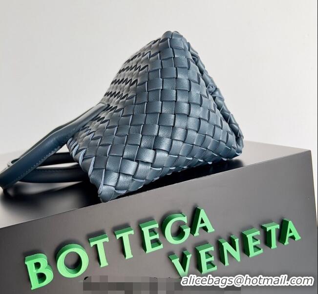 Grade Design Bottega Veneta Mini Cabat Tote Bag in Intreccio Leather 709464 Dark Blue 2023