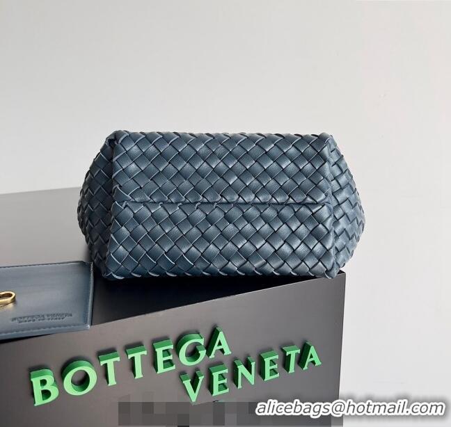 Grade Design Bottega Veneta Mini Cabat Tote Bag in Intreccio Leather 709464 Dark Blue 2023