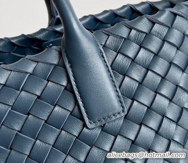 Grade Design Bottega Veneta Mini Cabat Tote Bag in Intreccio Leather 709464 Dark Blue 2023