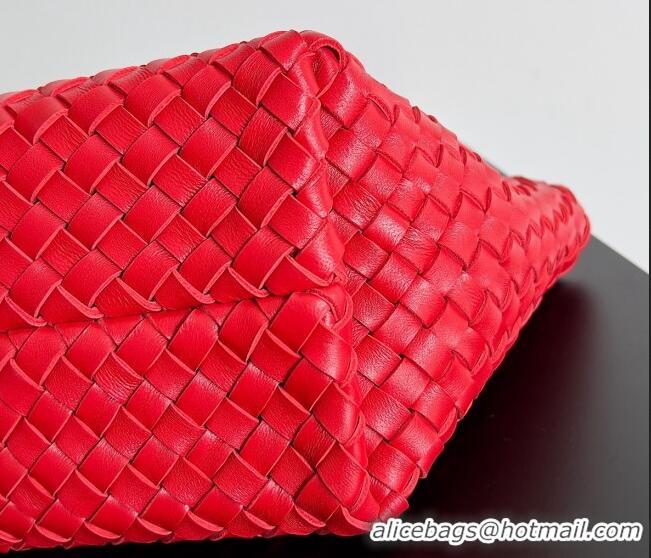 Buy Fashionable Bottega Veneta Mini Cabat Tote Bag in Intreccio Leather 709464 Red 2023