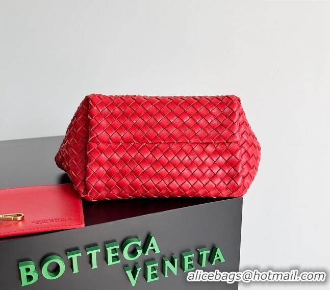 Buy Fashionable Bottega Veneta Mini Cabat Tote Bag in Intreccio Leather 709464 Red 2023