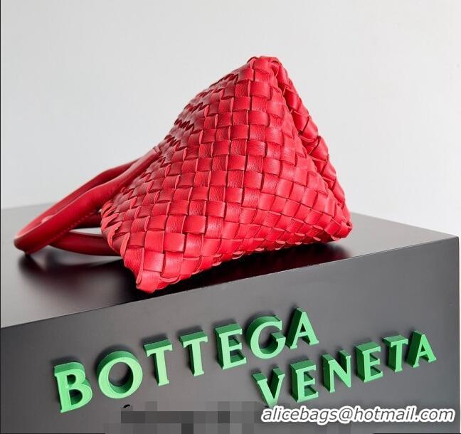 Buy Fashionable Bottega Veneta Mini Cabat Tote Bag in Intreccio Leather 709464 Red 2023