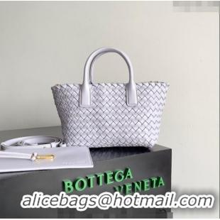 Best Product Bottega Veneta Mini Cabat Tote Bag in Intreccio Leather 709464 Oyster Purple 2023