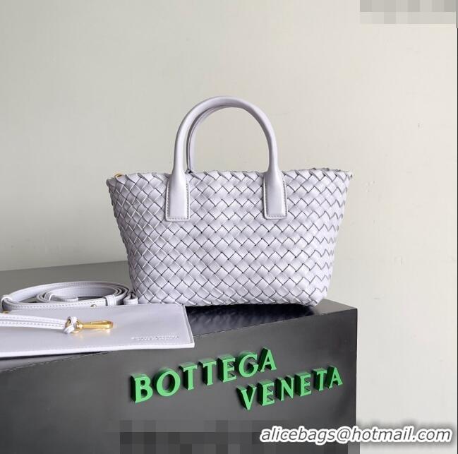 Best Product Bottega Veneta Mini Cabat Tote Bag in Intreccio Leather 709464 Oyster Purple 2023