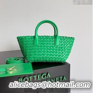 Super Quality Bottega Veneta Mini Cabat Tote Bag in Intreccio Leather 709464 Parakeet Green 2023