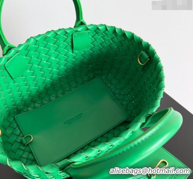 Super Quality Bottega Veneta Mini Cabat Tote Bag in Intreccio Leather 709464 Parakeet Green 2023