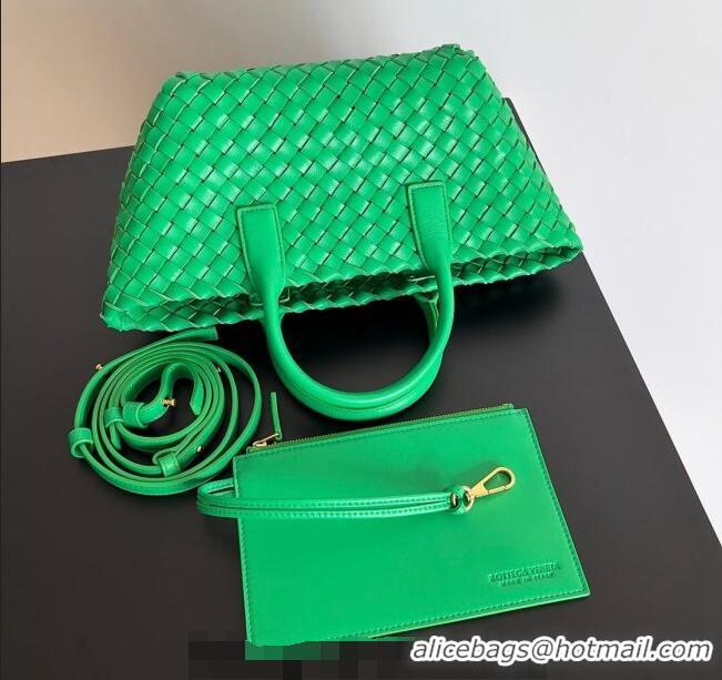 Super Quality Bottega Veneta Mini Cabat Tote Bag in Intreccio Leather 709464 Parakeet Green 2023