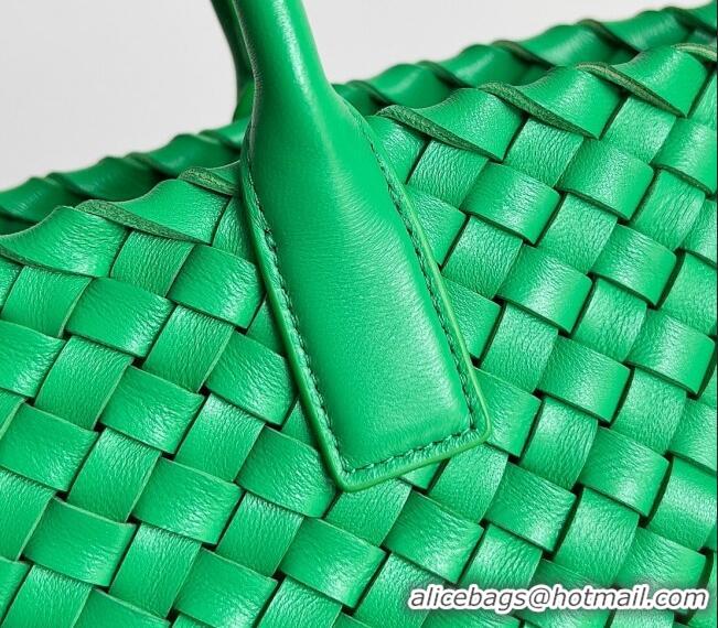 Super Quality Bottega Veneta Mini Cabat Tote Bag in Intreccio Leather 709464 Parakeet Green 2023