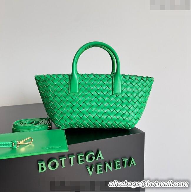 Super Quality Bottega Veneta Mini Cabat Tote Bag in Intreccio Leather 709464 Parakeet Green 2023