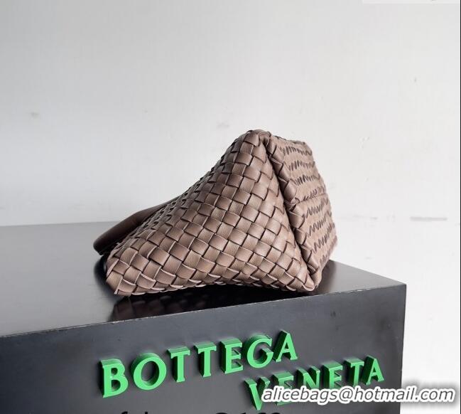 Shop Best Bottega Veneta Mini Cabat Tote Bag in Intreccio Leather 709464 Taupe Grey 2023