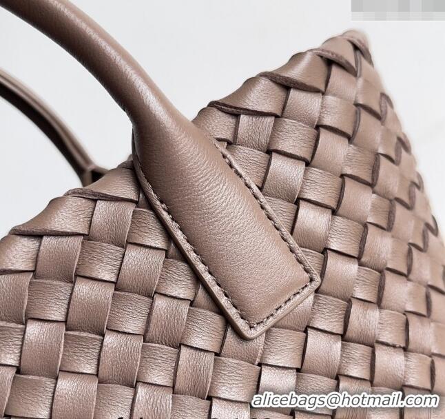 Shop Best Bottega Veneta Mini Cabat Tote Bag in Intreccio Leather 709464 Taupe Grey 2023