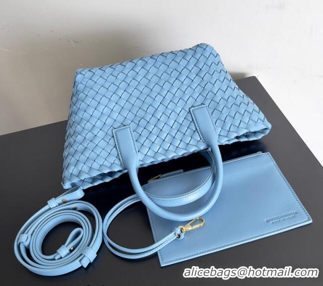 ​Top Quality Bottega Veneta Mini Cabat Tote Bag in Intreccio Leather 709464 Windswept Blue 2023