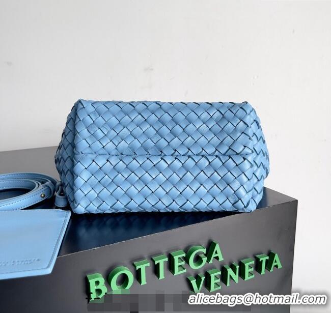 ​Top Quality Bottega Veneta Mini Cabat Tote Bag in Intreccio Leather 709464 Windswept Blue 2023