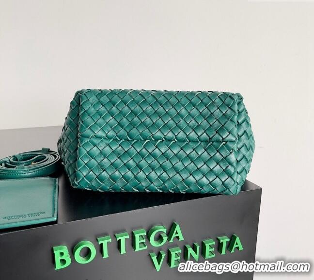 Super Quality Bottega Veneta Mini Cabat Tote Bag in Intreccio Leather 709464 Dark Green 2023