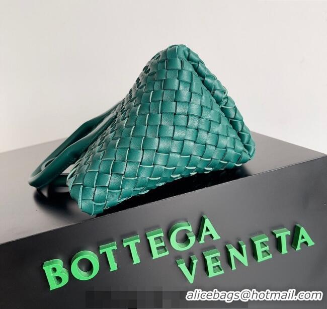 Super Quality Bottega Veneta Mini Cabat Tote Bag in Intreccio Leather 709464 Dark Green 2023