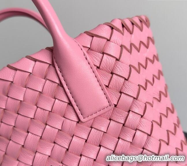 Best Quality Bottega Veneta Mini Cabat Tote Bag in Intreccio Leather 709464 Pink 2023