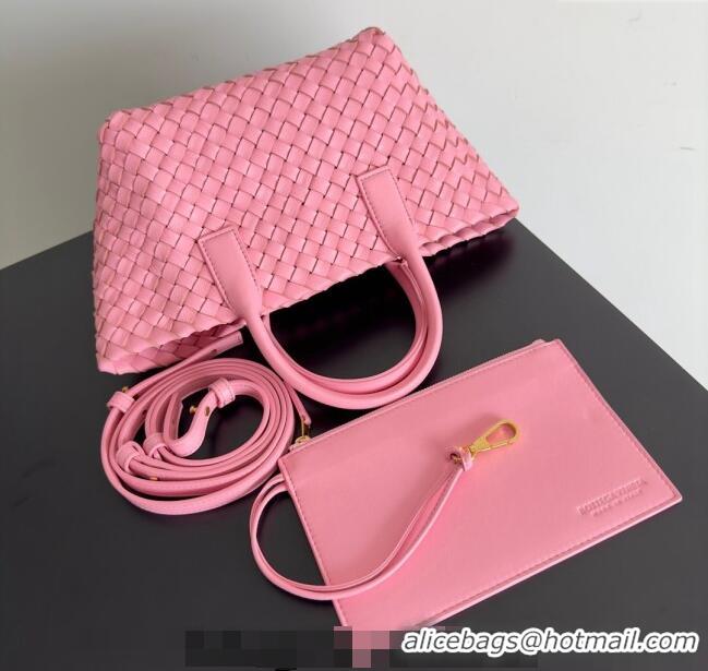 Best Quality Bottega Veneta Mini Cabat Tote Bag in Intreccio Leather 709464 Pink 2023