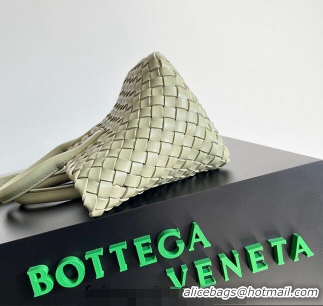 Modern Grade Bottega Veneta Mini Cabat Tote Bag in Intreccio Leather 709464 Travertine Green 2023