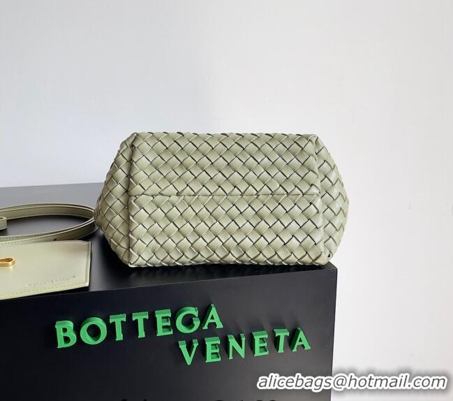 Modern Grade Bottega Veneta Mini Cabat Tote Bag in Intreccio Leather 709464 Travertine Green 2023