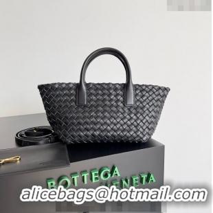 New Fashion Bottega Veneta Mini Cabat Tote Bag in Intreccio Leather 709464 Black 2023