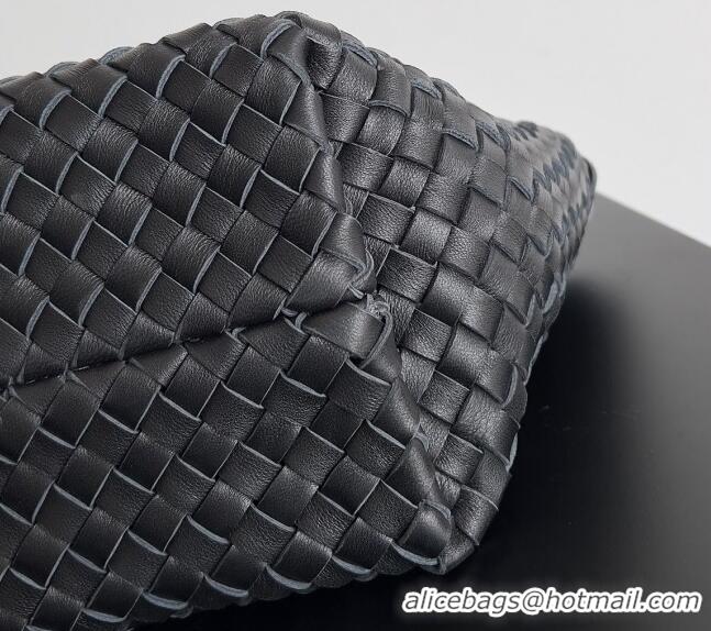 New Fashion Bottega Veneta Mini Cabat Tote Bag in Intreccio Leather 709464 Black 2023