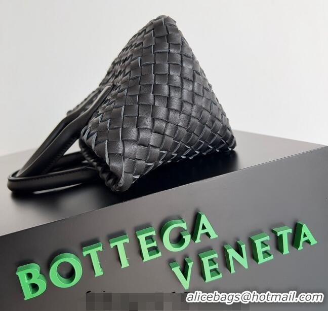 New Fashion Bottega Veneta Mini Cabat Tote Bag in Intreccio Leather 709464 Black 2023