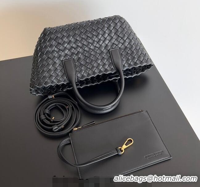 New Fashion Bottega Veneta Mini Cabat Tote Bag in Intreccio Leather 709464 Black 2023