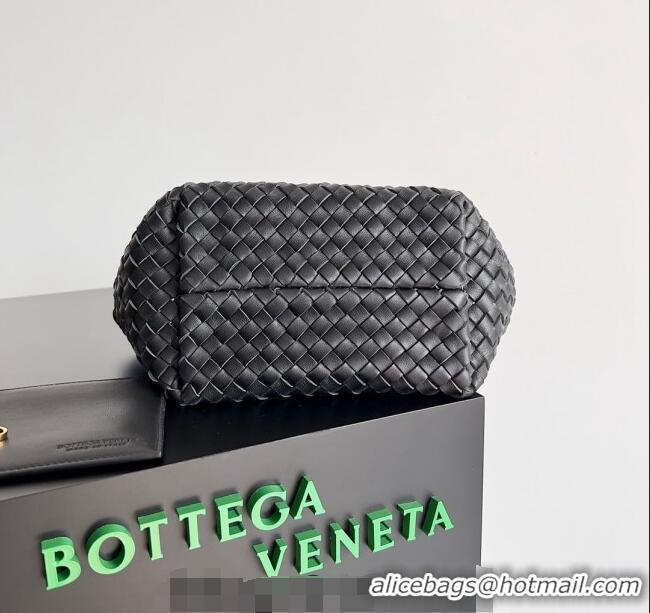 New Fashion Bottega Veneta Mini Cabat Tote Bag in Intreccio Leather 709464 Black 2023