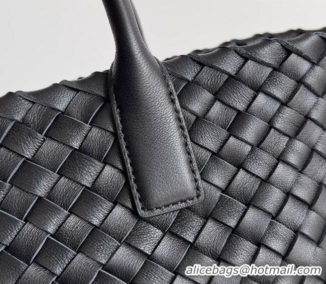 New Fashion Bottega Veneta Mini Cabat Tote Bag in Intreccio Leather 709464 Black 2023