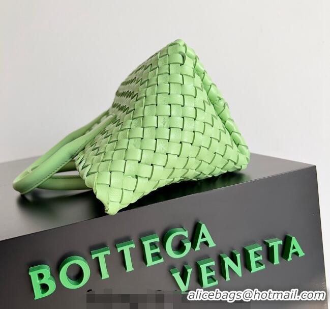 Luxurious Bottega Veneta Mini Cabat Tote Bag in Intreccio Leather 709464 Light Green 2023