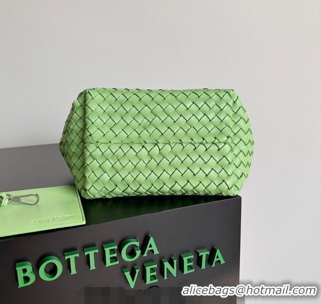 Luxurious Bottega Veneta Mini Cabat Tote Bag in Intreccio Leather 709464 Light Green 2023