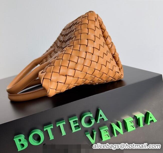 Popular Style Bottega Veneta Mini Cabat Tote Bag in Intreccio Leather Caramel 709464 Brown 2023