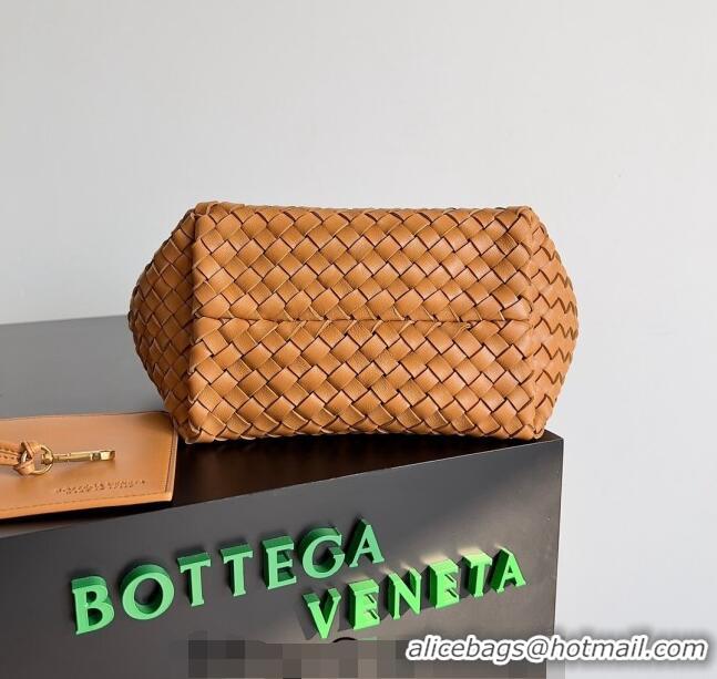 Popular Style Bottega Veneta Mini Cabat Tote Bag in Intreccio Leather Caramel 709464 Brown 2023