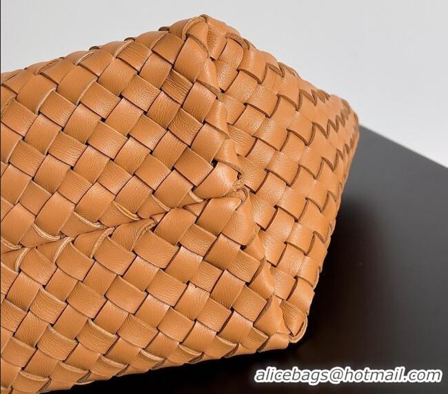 Popular Style Bottega Veneta Mini Cabat Tote Bag in Intreccio Leather Caramel 709464 Brown 2023