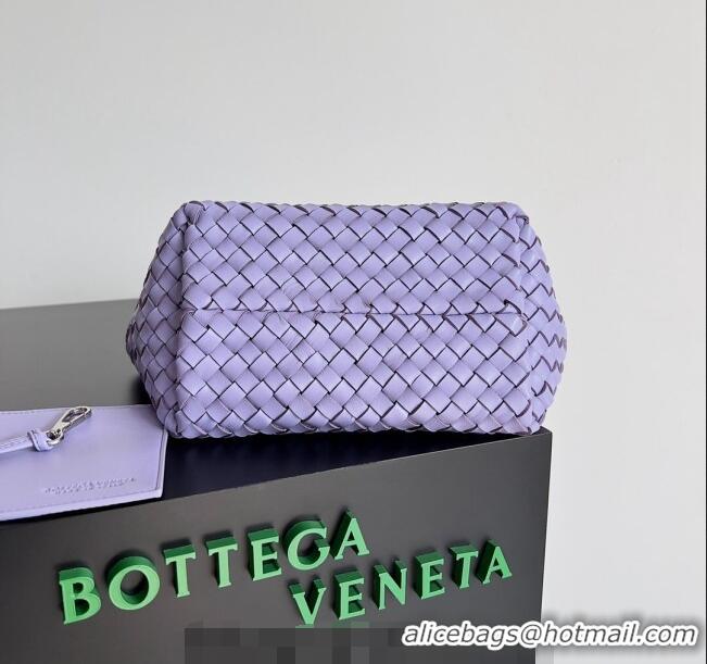 Top Grade Bottega Veneta Mini Cabat Tote Bag in Intreccio Leather 709464 Purple 2023