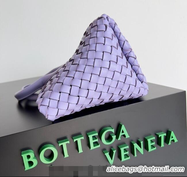 Top Grade Bottega Veneta Mini Cabat Tote Bag in Intreccio Leather 709464 Purple 2023