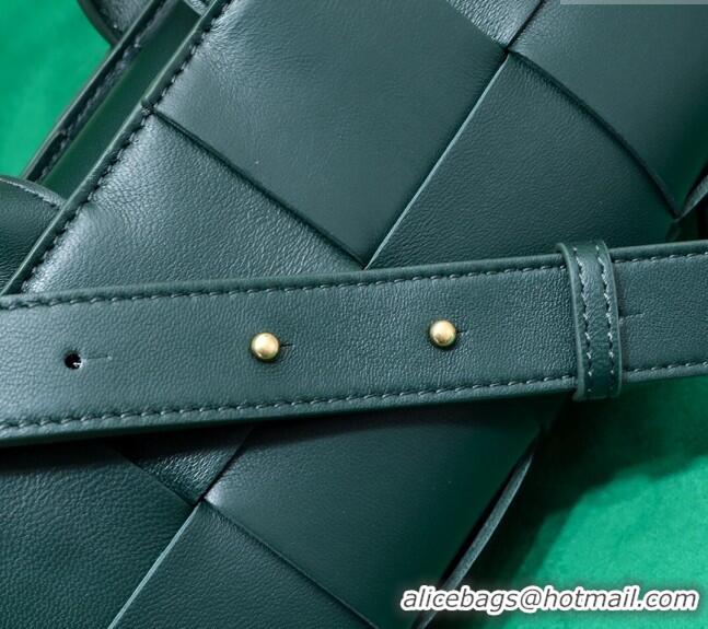 Promotional Bottega Veneta Mini East-West Arco Tote Bag in Intrecciato Leather 776778 Emerald Green 2023