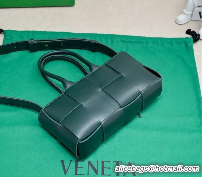 Promotional Bottega Veneta Mini East-West Arco Tote Bag in Intrecciato Leather 776778 Emerald Green 2023