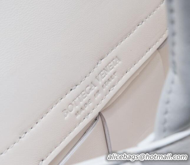 Famous Brand Bottega Veneta Mini East-West Arco Tote Bag in Intrecciato Leather 776778 White 2023